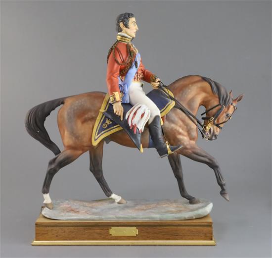 A Royal Worcester limited edition model of Wellington, Total height 41.5cm